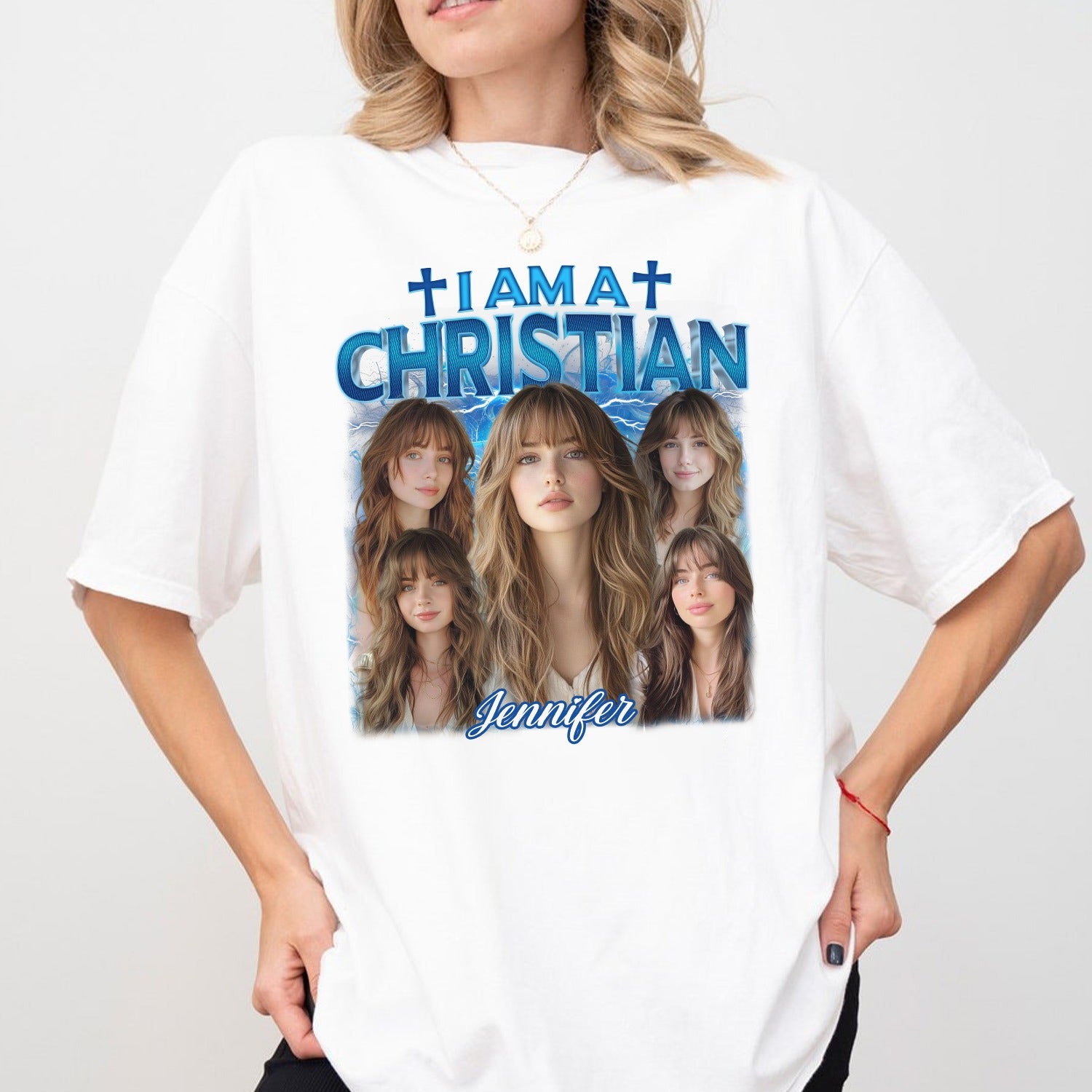 Custom Photo I Am A Christian - Gift For Christian T-Shirt - Image 2