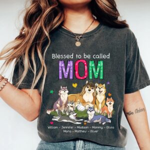 Custom Wolf Family Blessed To Be Called Mommy - Wolf Mom T-Shirt