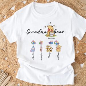 Grandma Hunny Bear Winnie The Pooh With Balloons - Grandma Bear T-Shirt