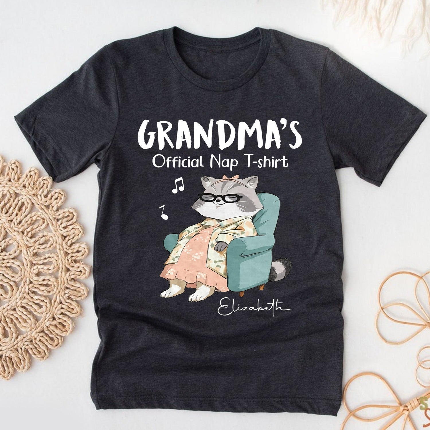 Cat Grandma's Official Nap T-Shirt, Great Gifts For Grandma T-Shirt - Image 2