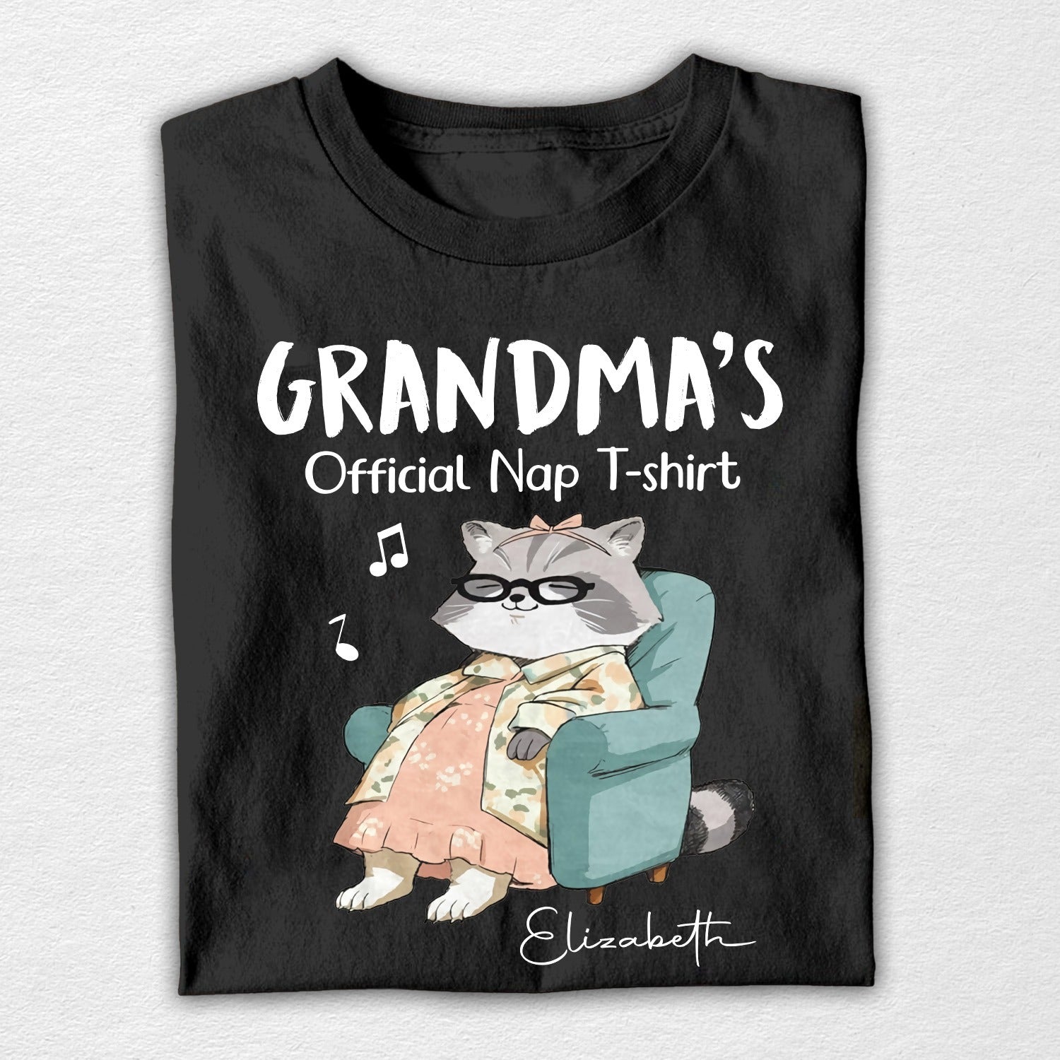 Cat Grandma's Official Nap T-Shirt, Great Gifts For Grandma T-Shirt - Image 3