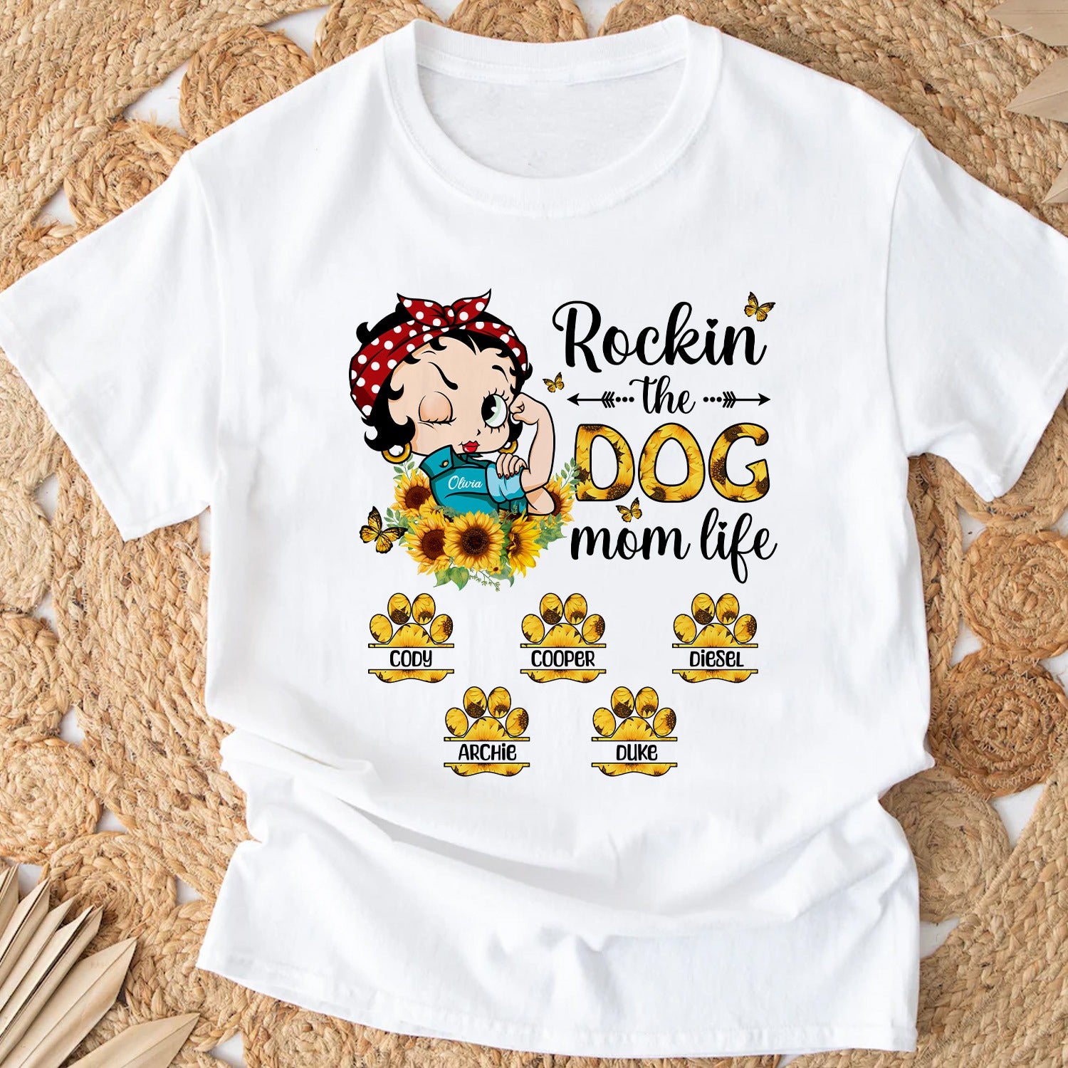 Dog Mom, Rockin The Dog Mom Life T-Shirt - Image 3