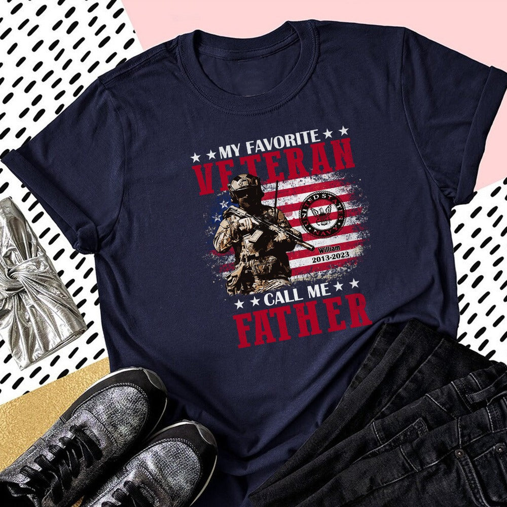 US Military Logos Bundle My Favorite Veteran Call Me Grandpa T-Shirt - Image 2