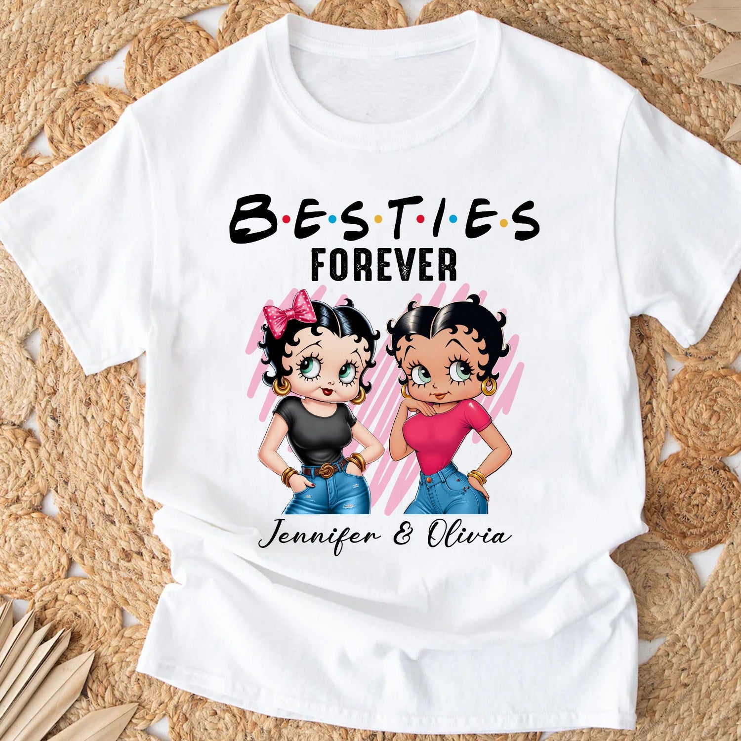 Vintage Girl, To My Best Friend Besties Forever T-Shirt - Image 2