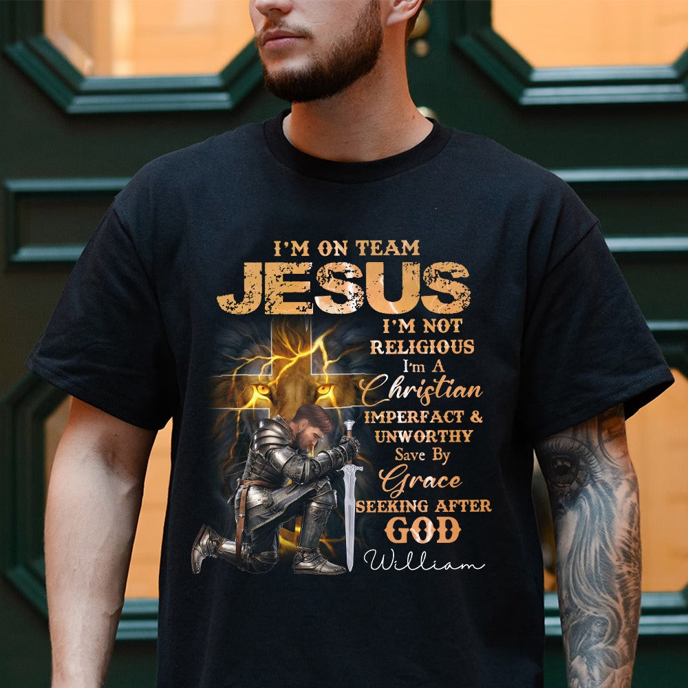 Warrior Of God I Am On Team Jesus I'm Not Religious I Am A Christian T-Shirt - Image 4