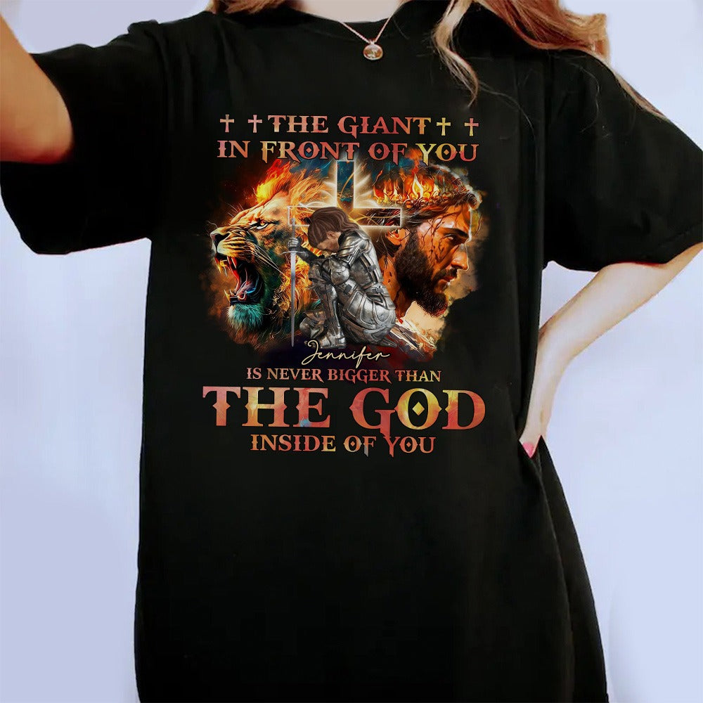 Warrior Of God, The Giant In Front Of You - Gift For Christian T-Shirt - Image 2