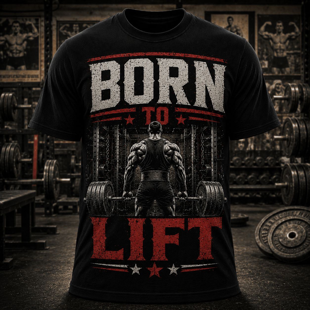 Born To Lift Shirt – Vintage Weightlifting Gym Graphic T-Shirt