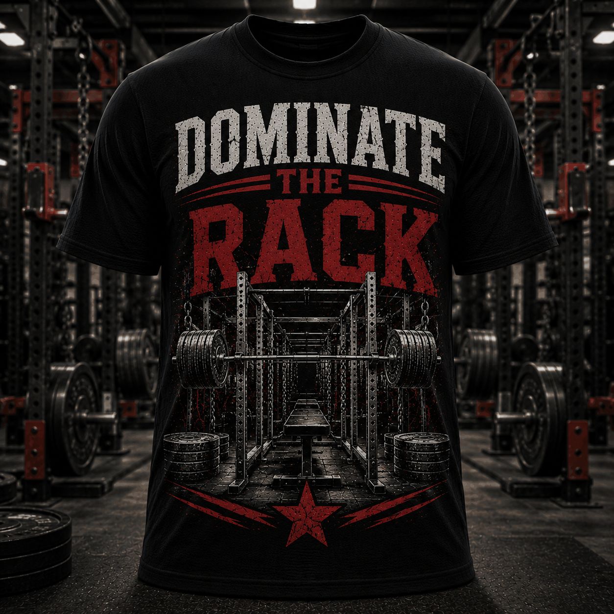 Dominate The Rack Shirt – Squat Powerlifting Gym Graphic Tee
