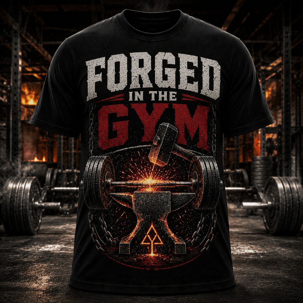 Forged In The Gym Shirt – Hardcore Strength Training Graphic Tee
