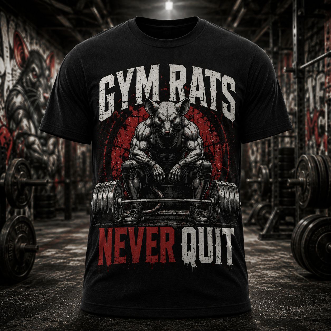 Gym Rats Never Quit Shirt – Hardcore Fitness Motivation T-Shirt