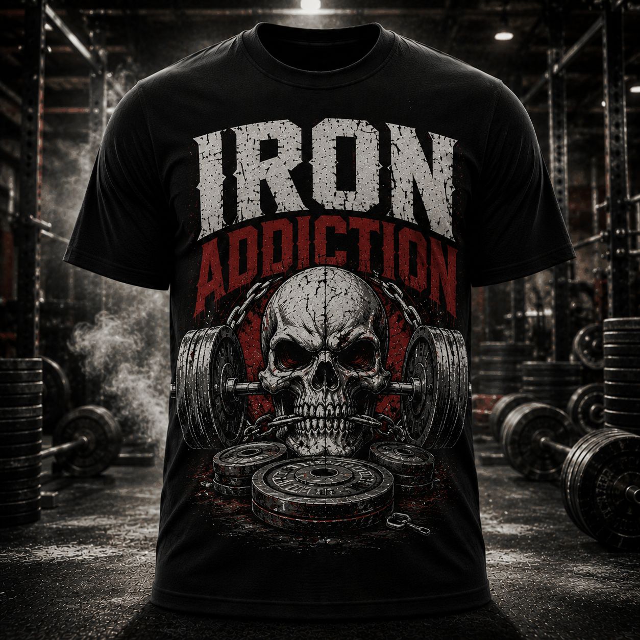 Iron Addiction Shirt – Hardcore Gym Lover Graphic T-Shirt