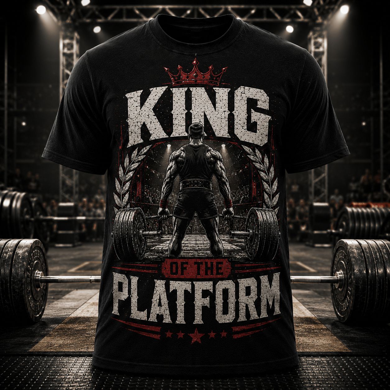 King of the Platform Shirt – Deadlift Powerlifting Graphic T-Shirt