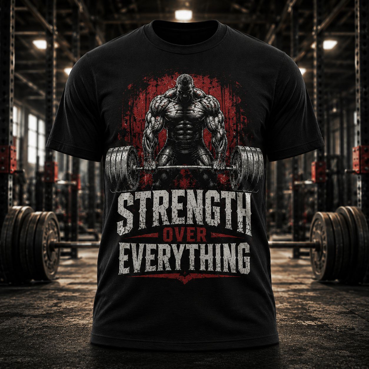 Strength Over Everything Shirt – Gym Motivation Graphic Tee for Athletes