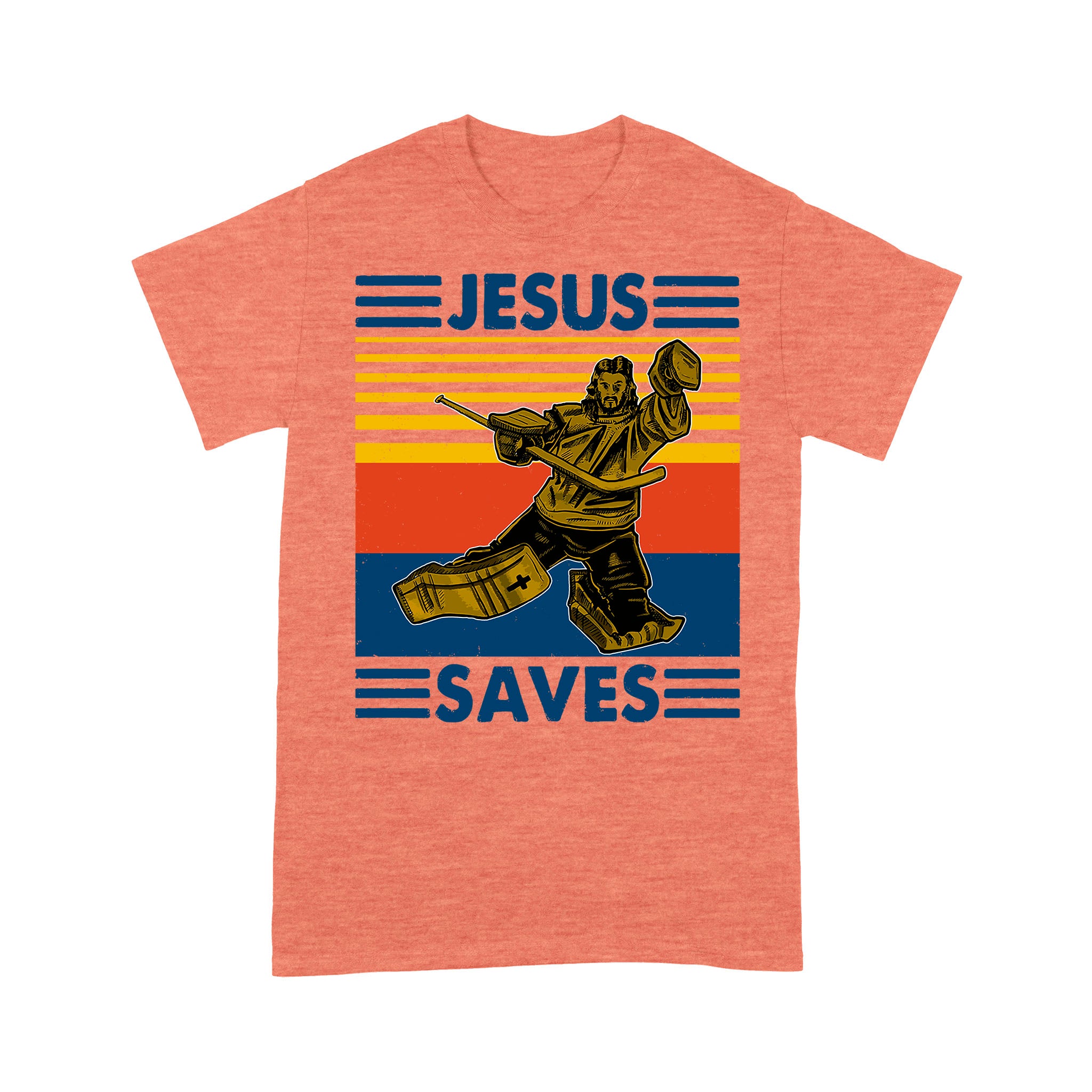 Jesus Saves Funny Vintage Hockey Ice Hockey Premium T-shirt - Image 10