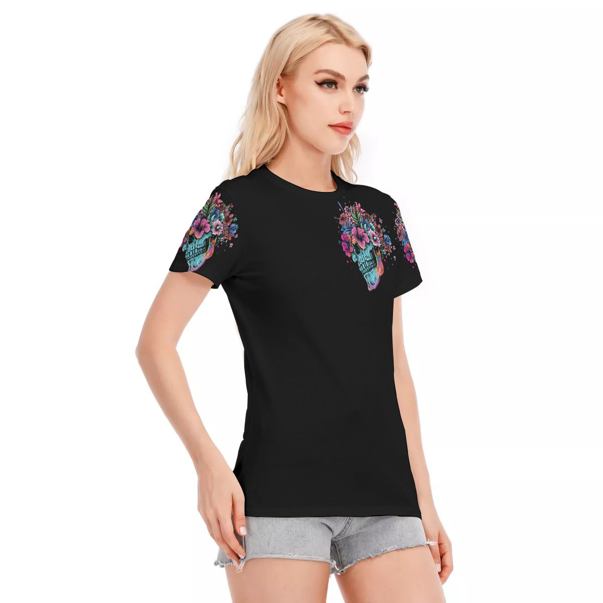 All-Over Print Women's Round Neck T-Shirt | 190GSM Cotton - Image 2