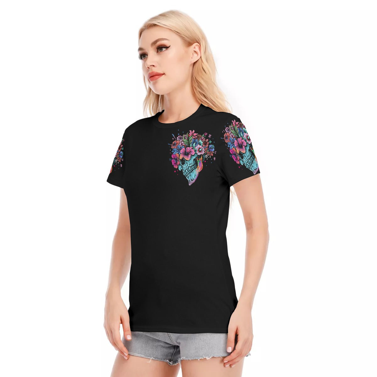 All-Over Print Women's Round Neck T-Shirt | 190GSM Cotton - Image 3