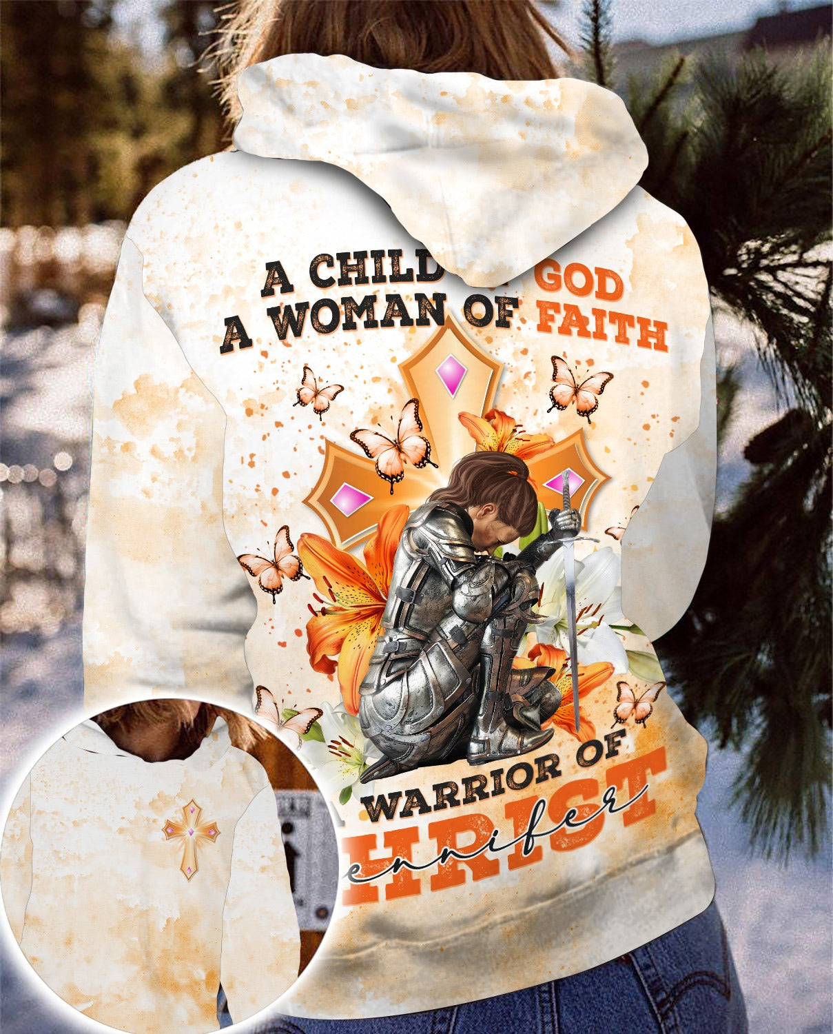 A Woman Of Faith A Warrior Of Christ - Gift For Christian 3D All Over Print T-Shirt And Hoodie - Image 3