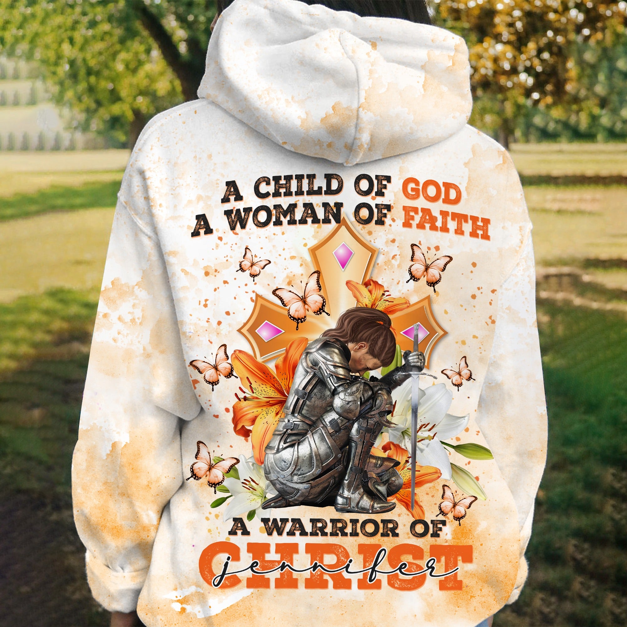 A Woman Of Faith A Warrior Of Christ - Gift For Christian 3D All Over Print T-Shirt And Hoodie - Image 2