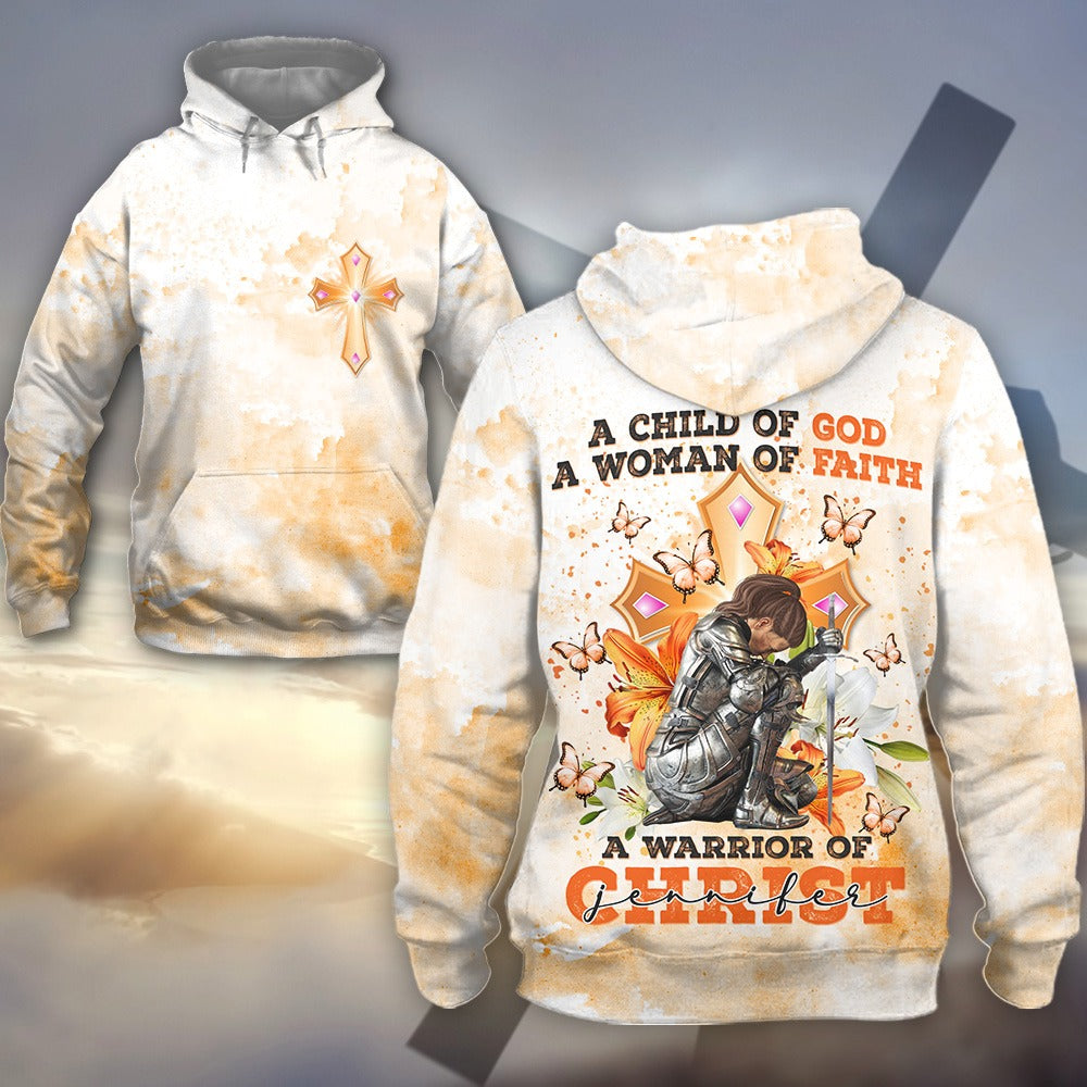 A Woman Of Faith A Warrior Of Christ - Gift For Christian 3D All Over Print T-Shirt And Hoodie - Image 6
