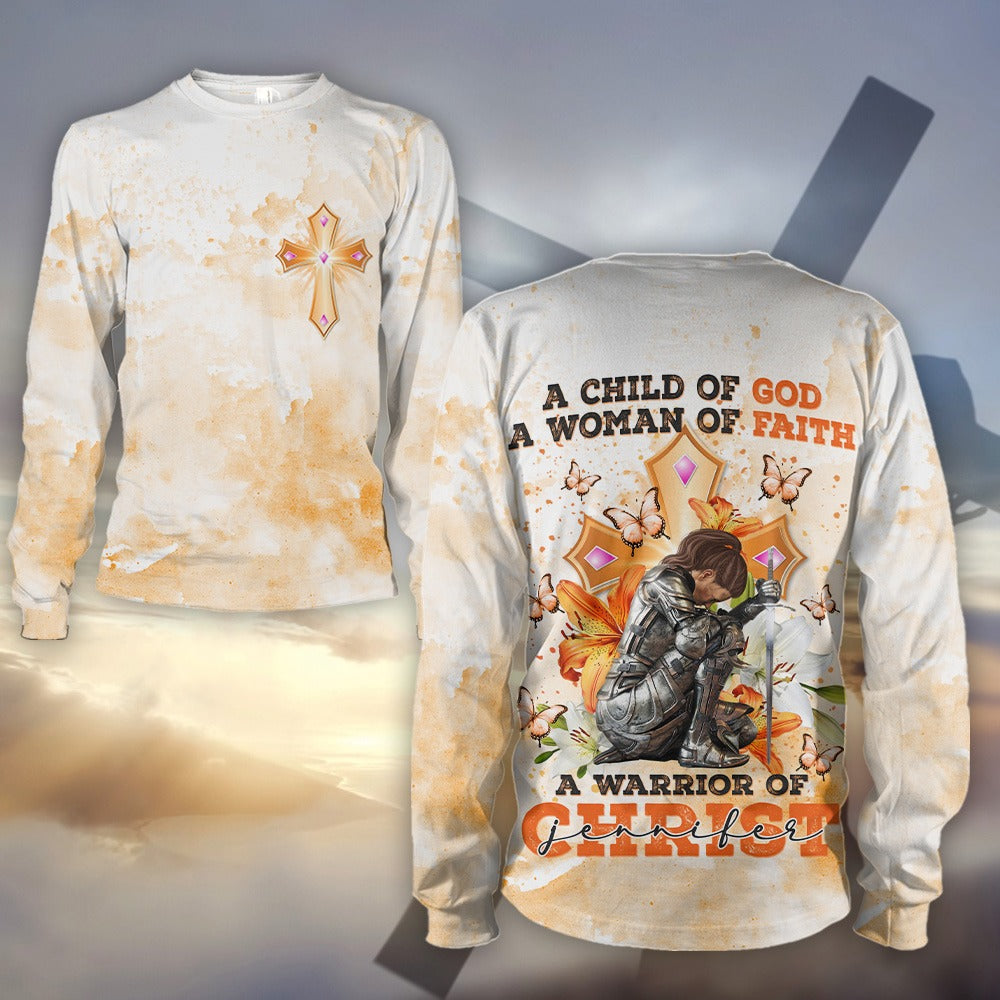 A Woman Of Faith A Warrior Of Christ - Gift For Christian 3D All Over Print T-Shirt And Hoodie - Image 5