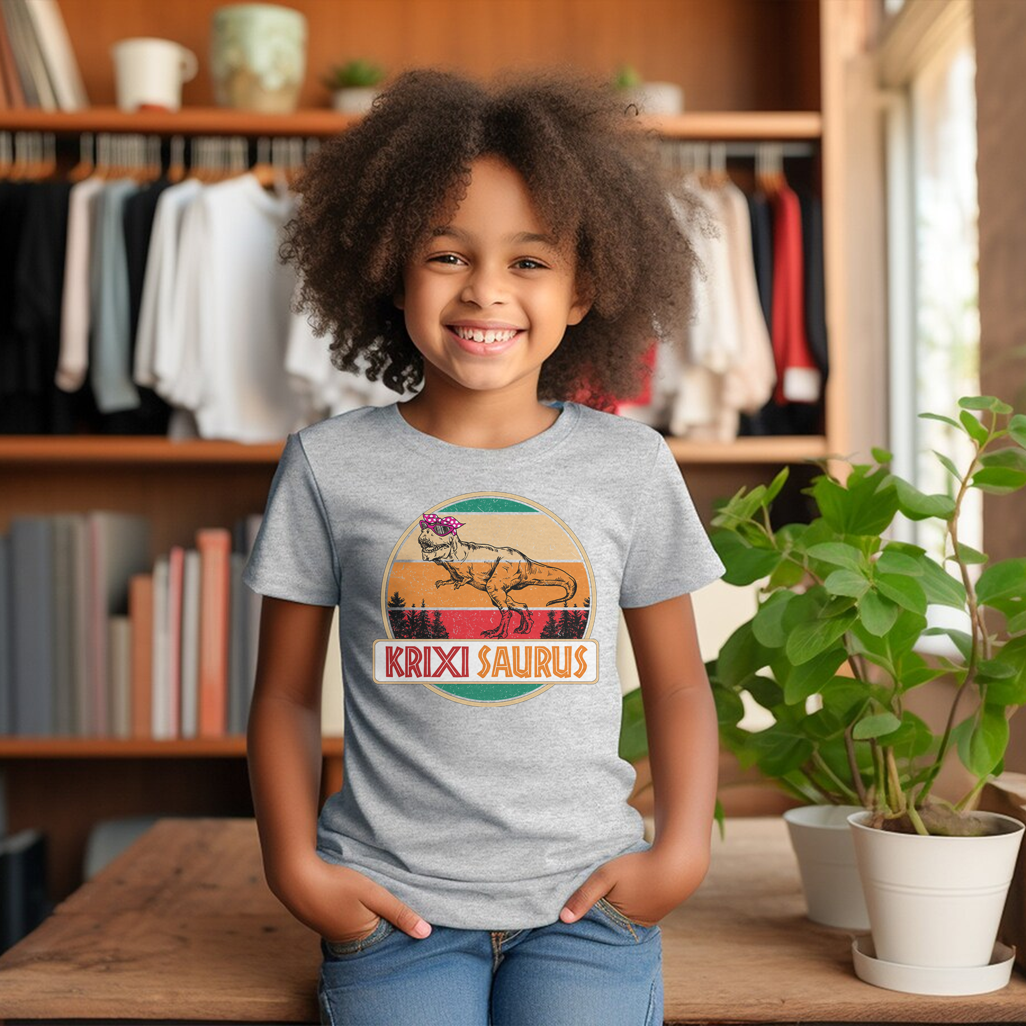Dinosaur Family, Custom Name Saurus Baby T-Shirt - Image 3