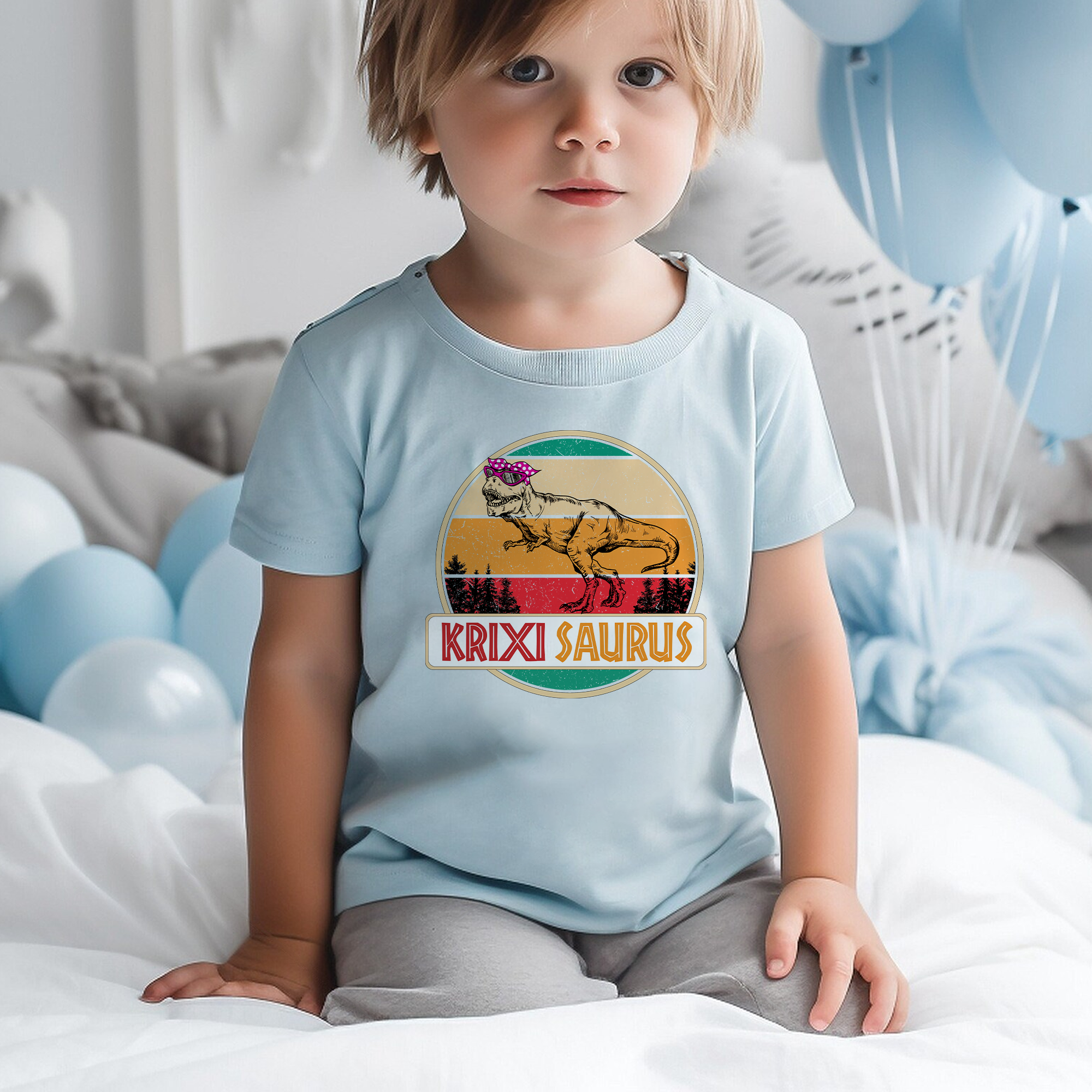 Dinosaur Family, Custom Name Saurus Baby T-Shirt