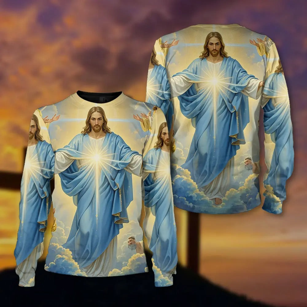 Christian Hoodie, Jesus Christ Hoodie, Jesus And Angels 3D All Over Print T-Shirt And Hoodie - Image 6