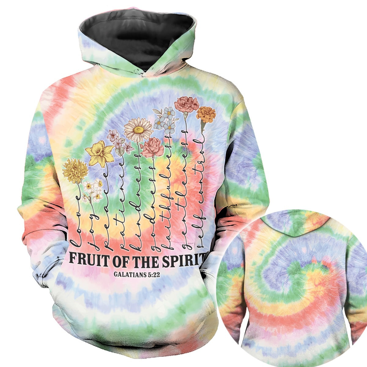 Fruit Of The Spirit Galatians 5:22 - Inspirational Christian Flower 3D All Over Print T-Shirt And Hoodie
