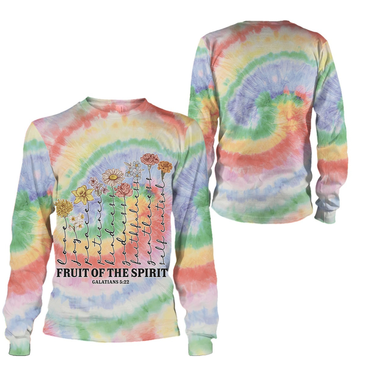 Fruit Of The Spirit Galatians 5:22 - Inspirational Christian Flower 3D All Over Print T-Shirt And Hoodie - Image 4