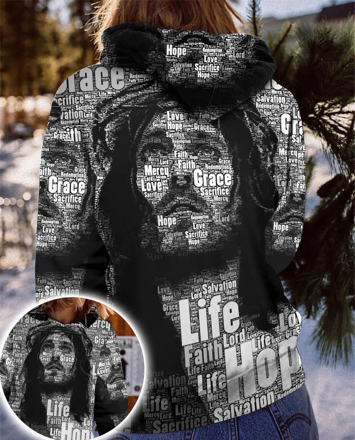 Inspirational 3D Jesus Apparel - Jesus Christ Name, Jesus Christ Crown Of Thorns 3D All Over Print T-Shirt And Hoodie - Image 2