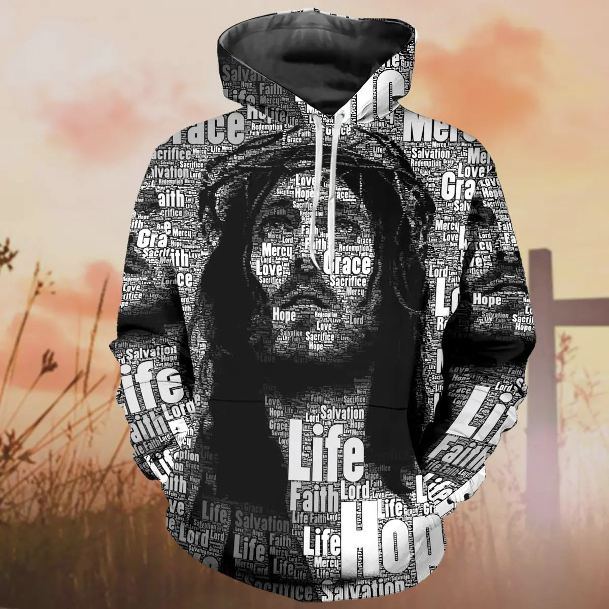 Inspirational 3D Jesus Apparel - Jesus Christ Name, Jesus Christ Crown Of Thorns 3D All Over Print T-Shirt And Hoodie - Image 3