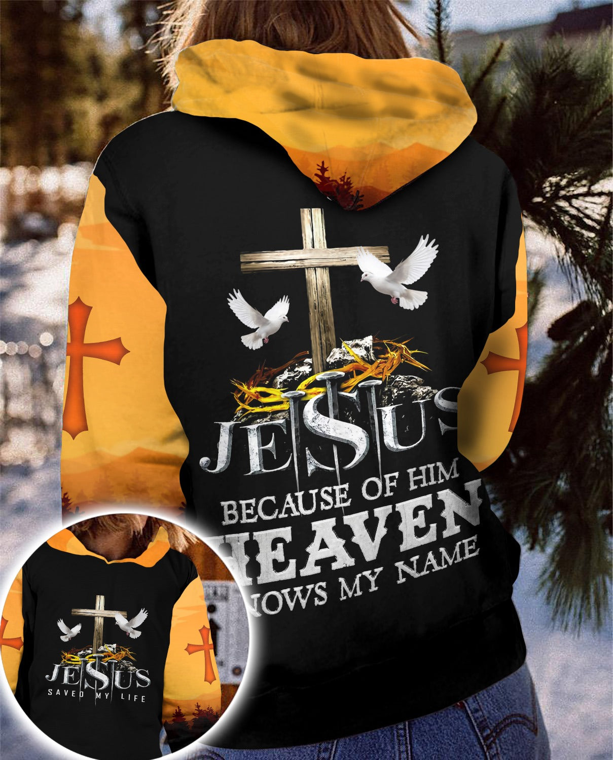Jesus Because Of Him Heaven Knows My Name 3D All Over Print T-Shirt And Hoodie - Image 4