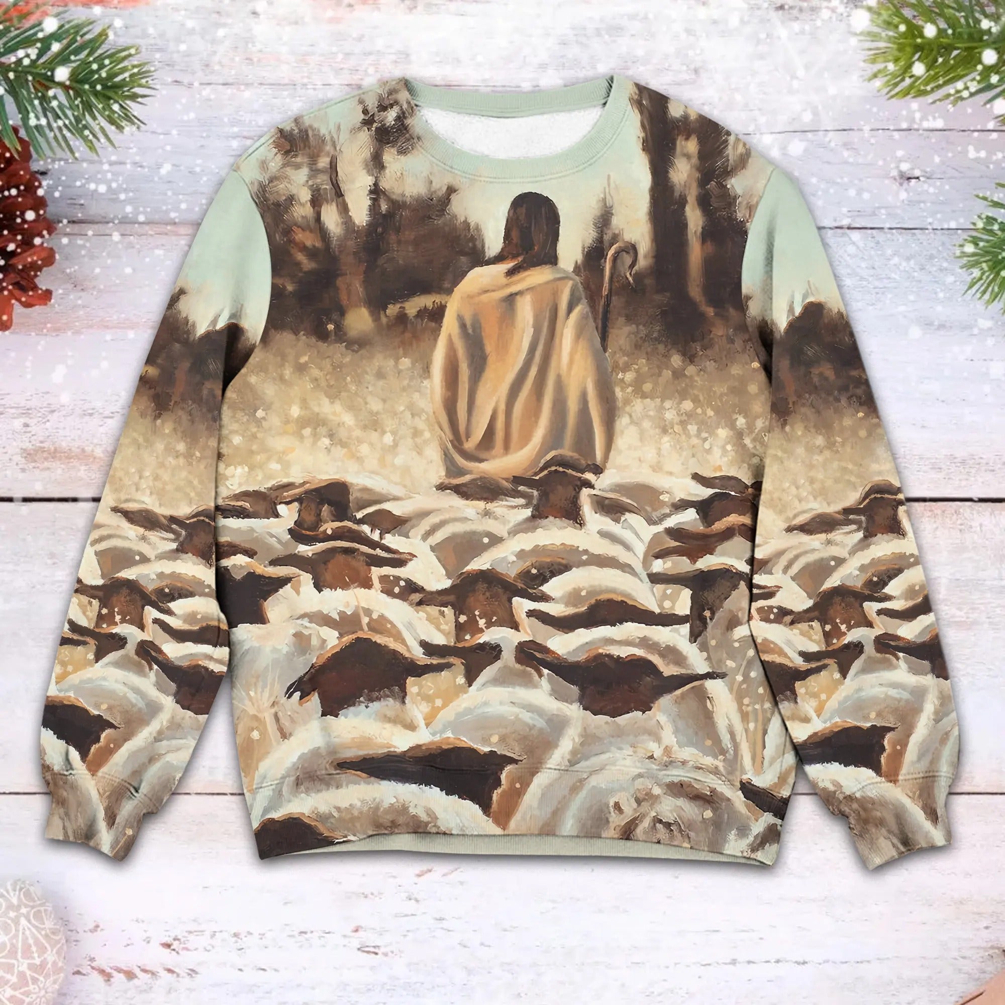 Jesus Christ And Lamb, Christian 3D All Over Print T-Shirt And Sweatshirt - Image 3