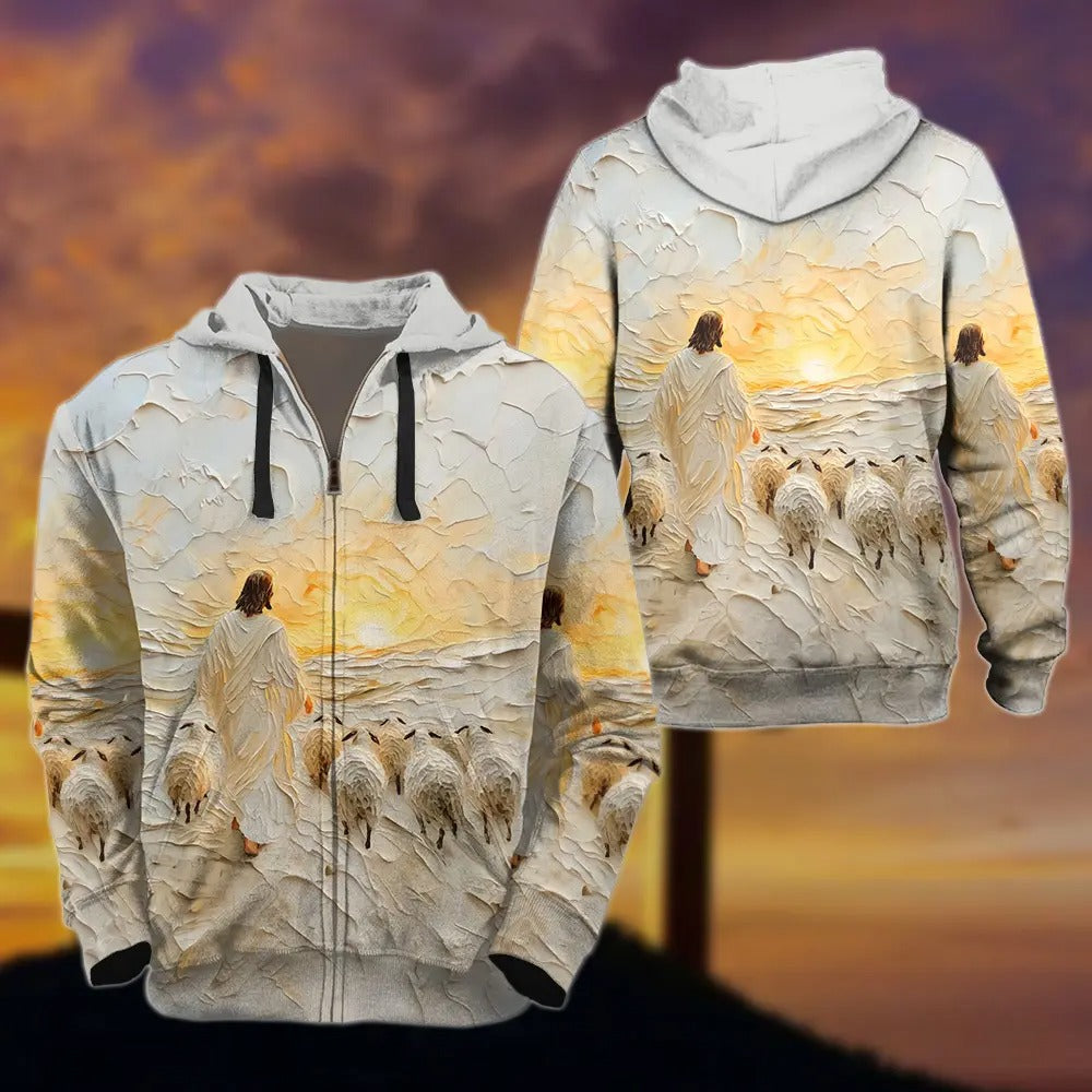 Jesus Christ And Lamb, Gifts For Christian - Inspirational Christian 3D All Over Print T-Shirt And Hoodie - Image 4