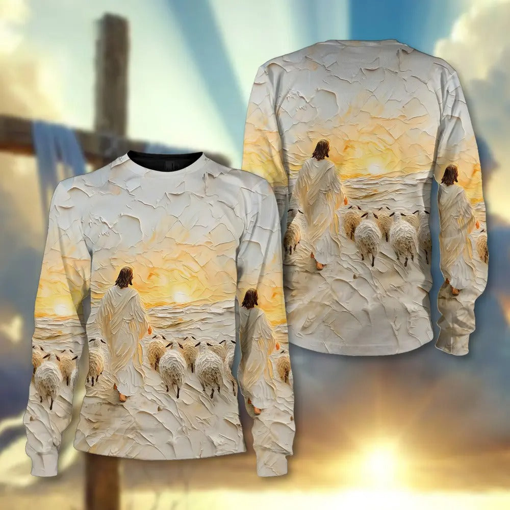 Jesus Christ And Lamb, Gifts For Christian - Inspirational Christian 3D All Over Print T-Shirt And Hoodie - Image 5
