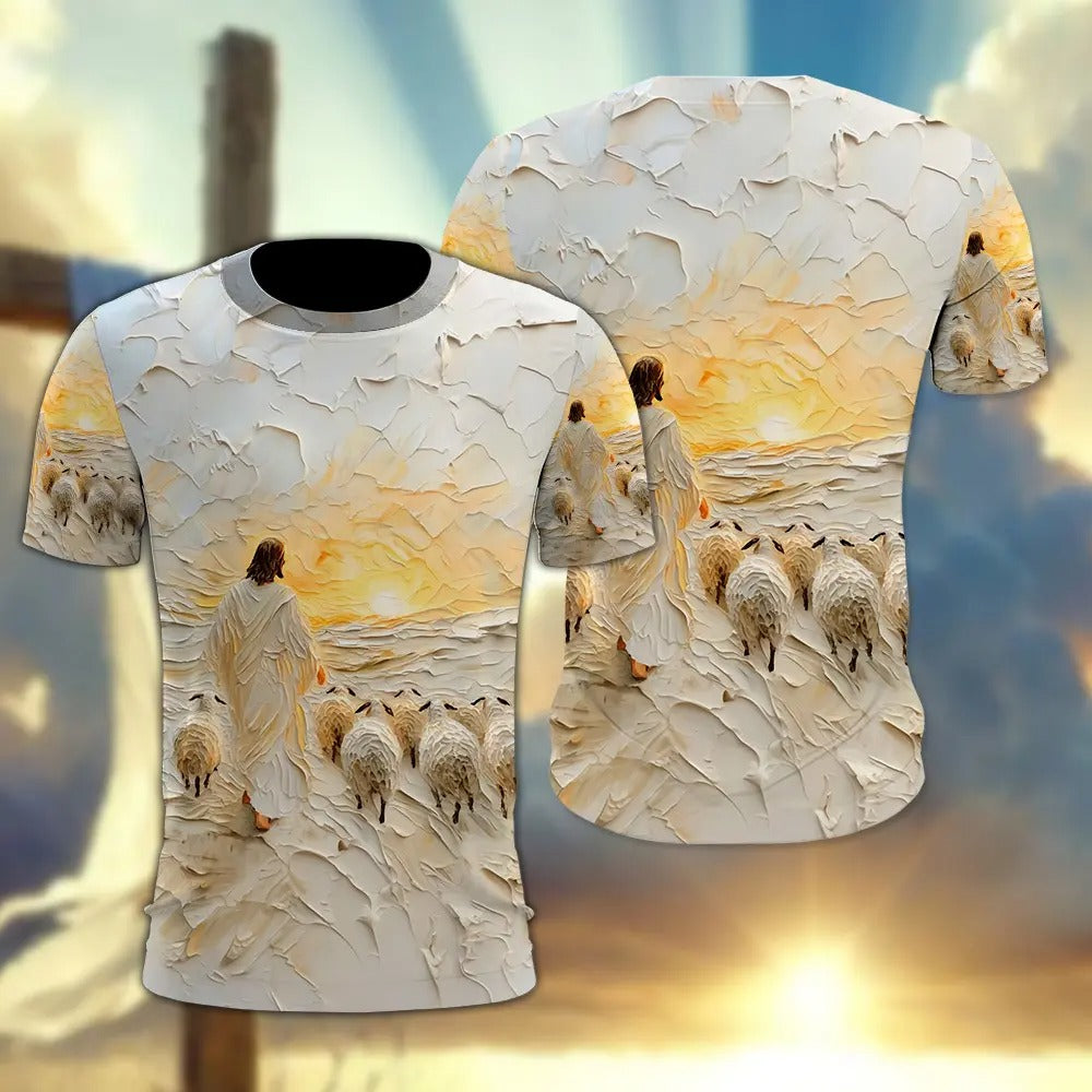 Jesus Christ And Lamb, Gifts For Christian - Inspirational Christian 3D All Over Print T-Shirt And Hoodie - Image 6