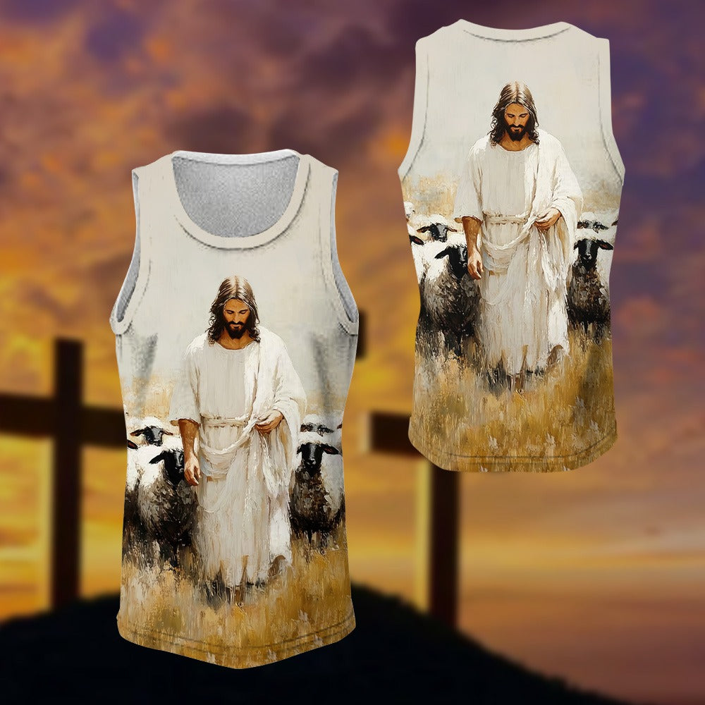 Jesus Christ And Sheeps, Gifts For Christian - Inspirational Christian 3D All Over Print T-Shirt And Hoodie - Image 6