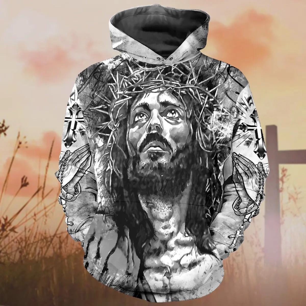Jesus Christ Crown Of Thorns 3D All Over Print T-Shirt And Hoodie, Gifts For Christian - Image 9