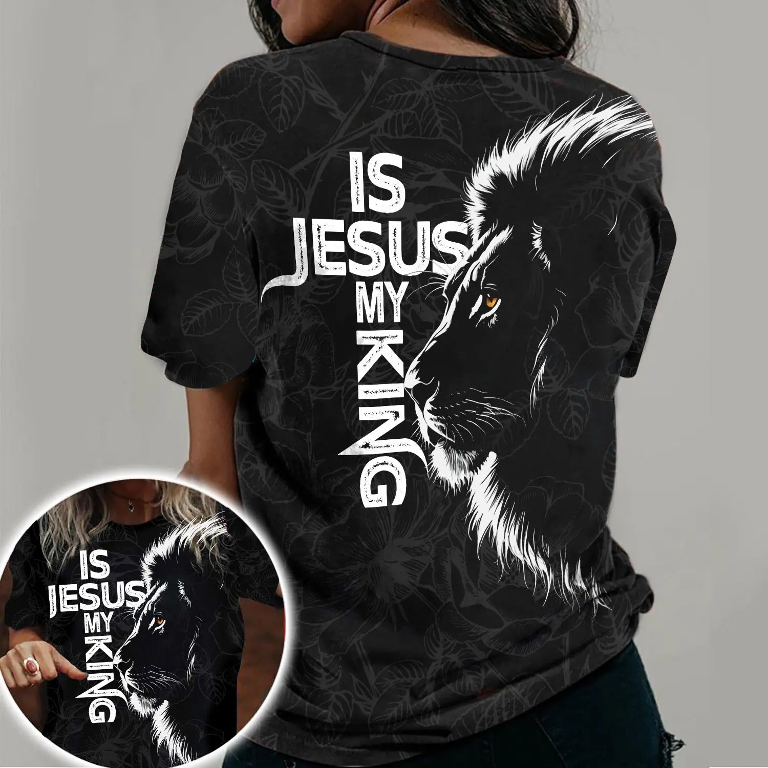Jesus Is My King, 3D Christian Apparel - Inspirational Christian 3D All Over Print T-Shirt And Hoodie - Image 3