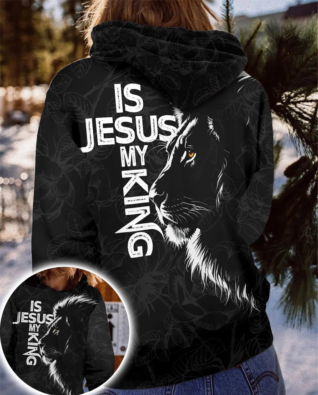 Jesus Is My King, 3D Christian Apparel - Inspirational Christian 3D All Over Print T-Shirt And Hoodie - Image 4