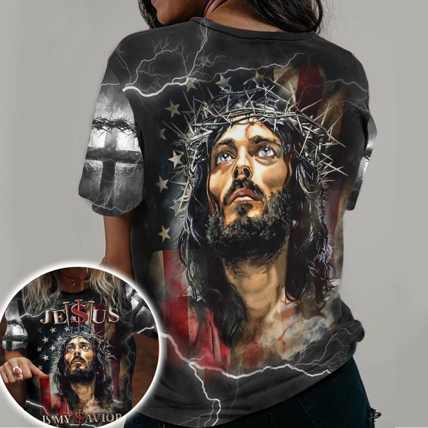 Jesus Is My Savior And Crown Of Thorns - Inspirational Christian 3D All Over Print T-Shirt And Hoodie