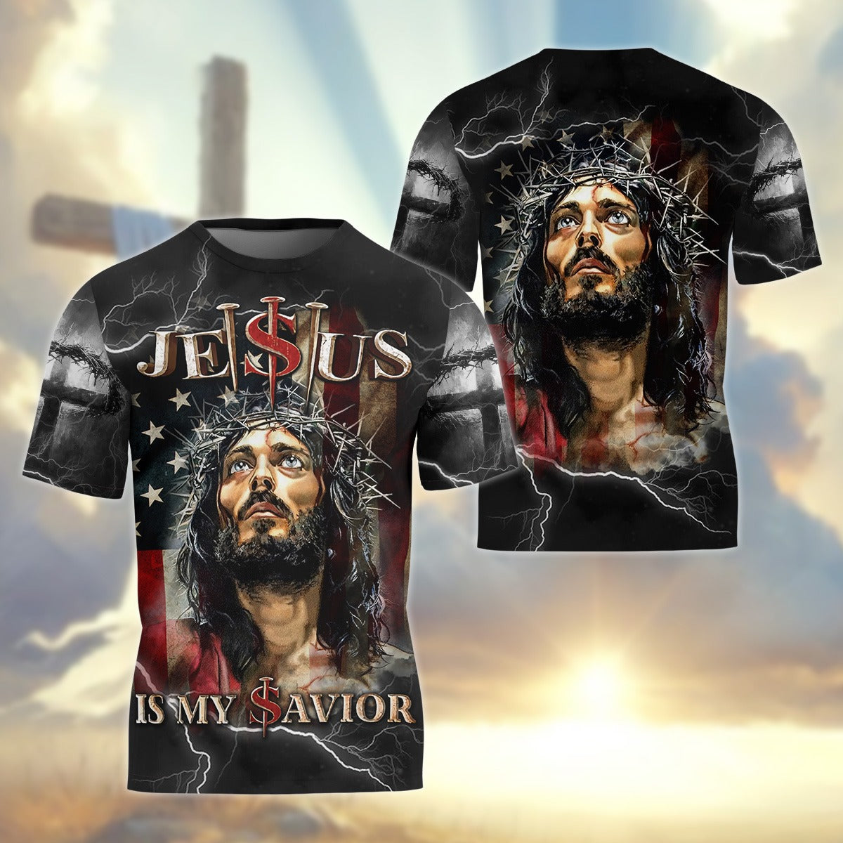 Jesus Is My Savior And Crown Of Thorns - Inspirational Christian 3D All Over Print T-Shirt And Hoodie - Image 4