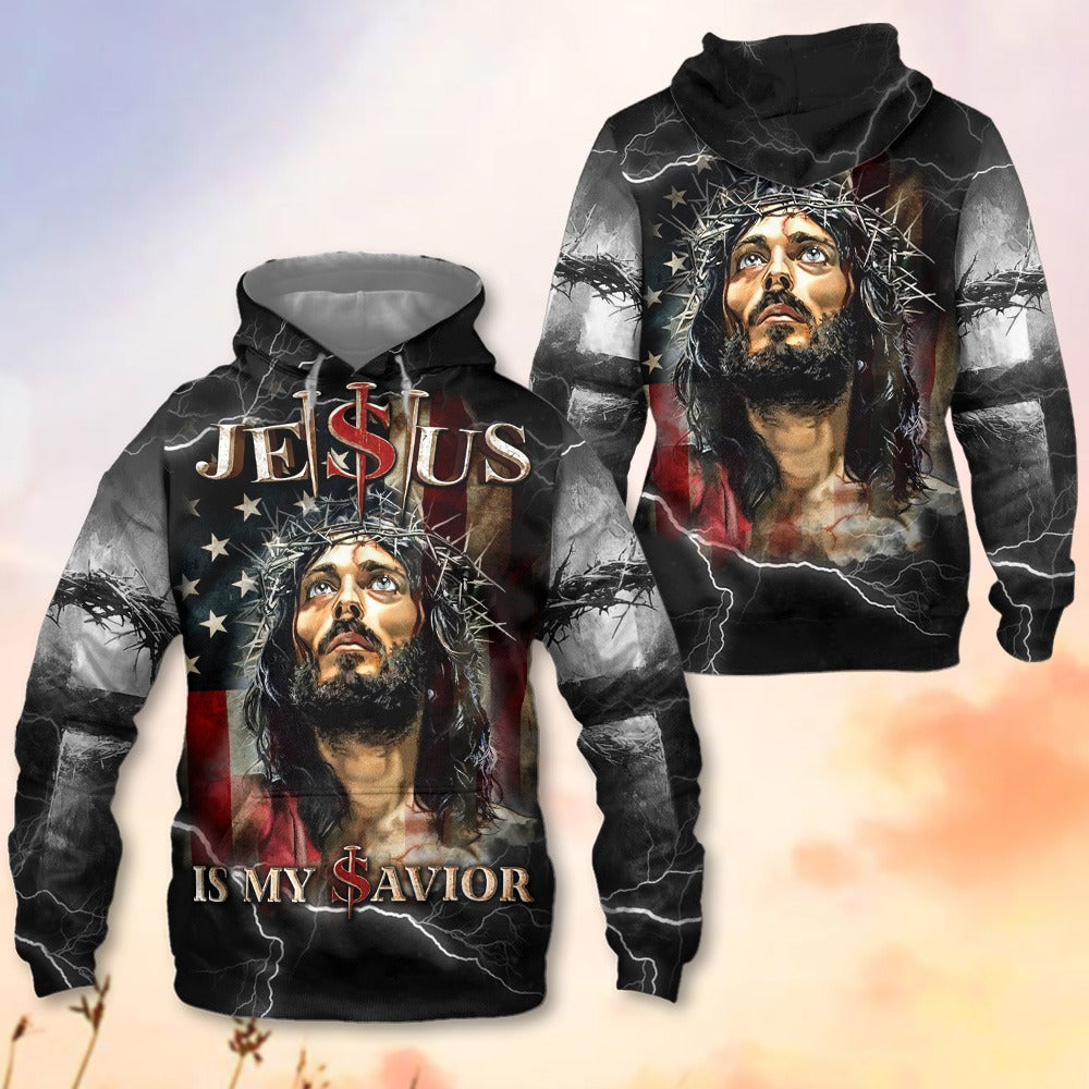 Jesus Is My Savior And Crown Of Thorns - Inspirational Christian 3D All Over Print T-Shirt And Hoodie - Image 6