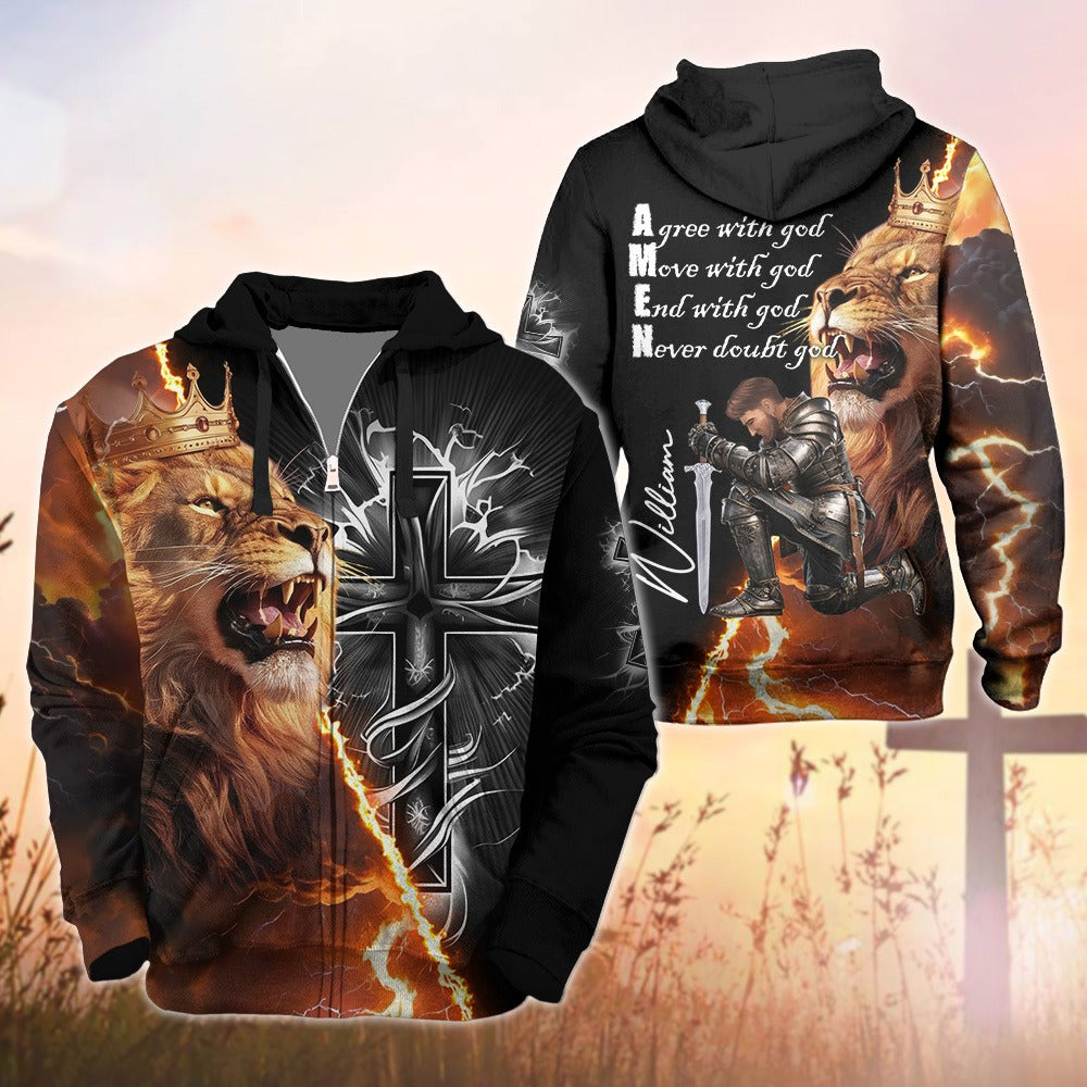 Man Warrior Of God - Amen Never Doubt God - 3D All Over Print T-Shirt And Hoodie - Image 3