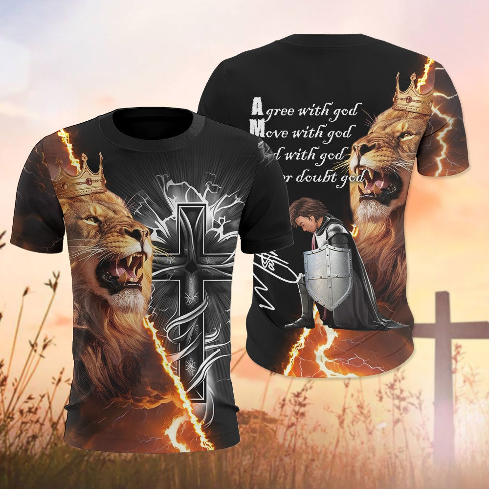 Man Warrior Of God - Amen Never Doubt God - 3D All Over Print T-Shirt And Hoodie - Image 2