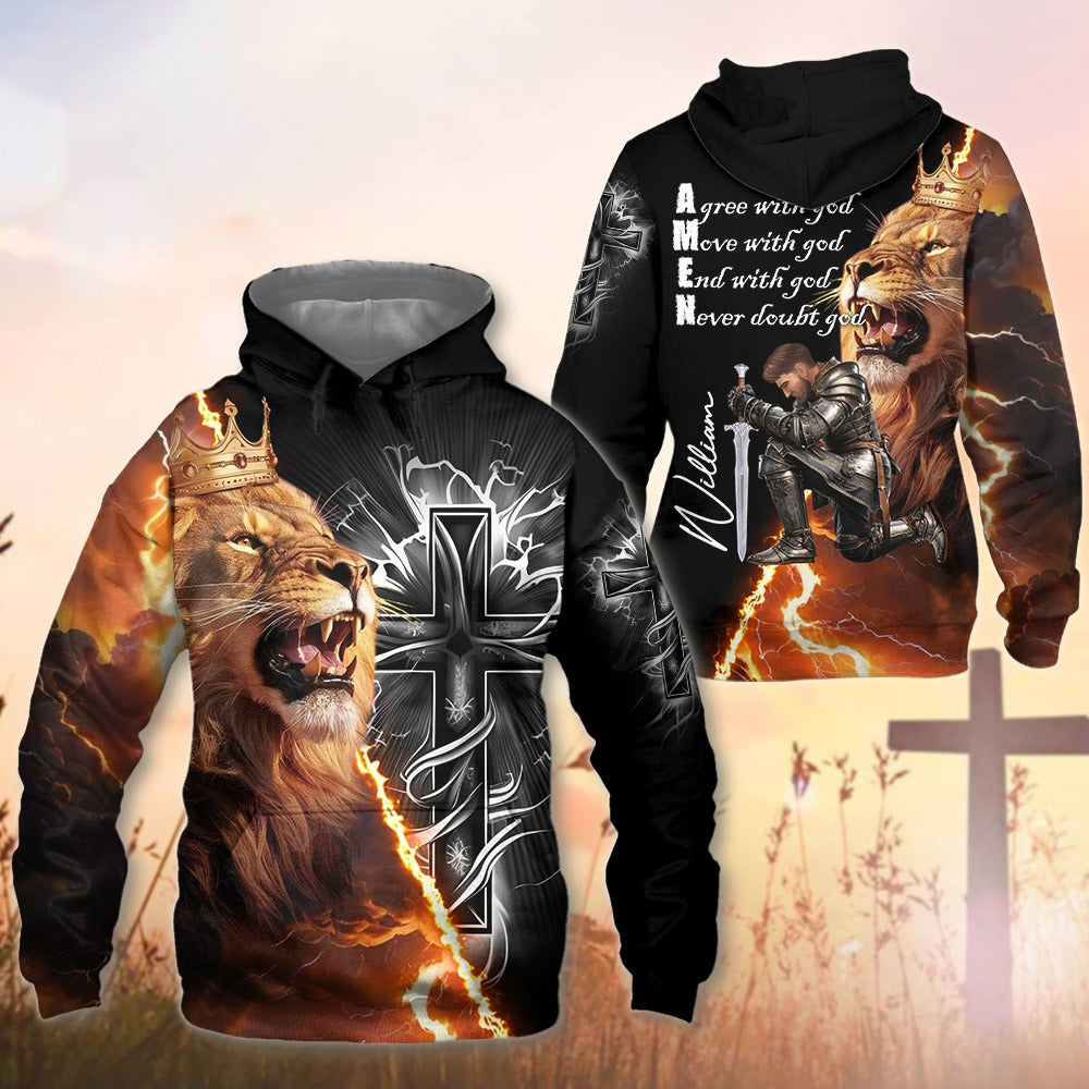 Man Warrior Of God - Amen Never Doubt God - 3D All Over Print T-Shirt And Hoodie