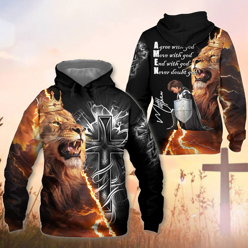 Man Warrior Of God - Amen Never Doubt God - 3D All Over Print T-Shirt And Hoodie - Image 7