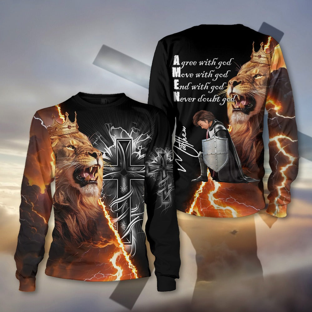 Man Warrior Of God - Amen Never Doubt God - 3D All Over Print T-Shirt And Hoodie - Image 8