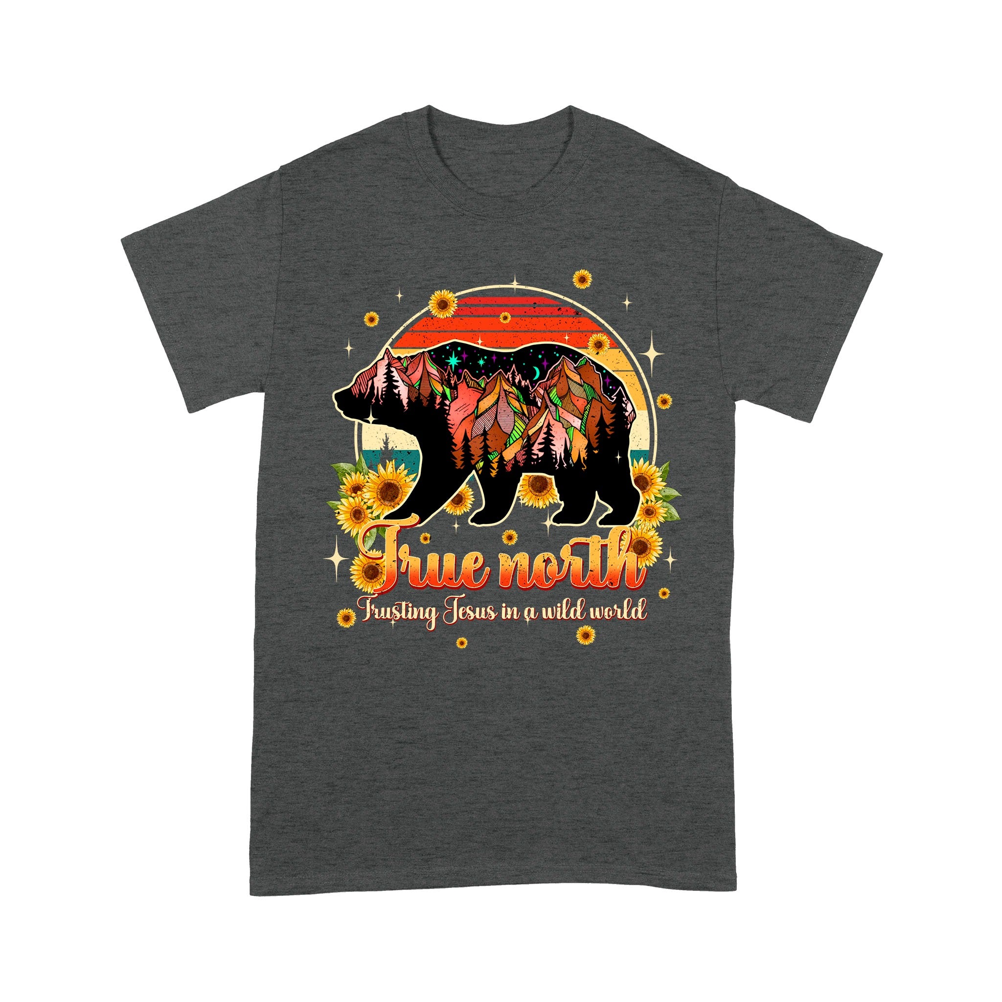 Mountain Bear True North Trusting Jesus In A Wild World Shirt - Inspirational Christian Bear T-Shirt - Image 8