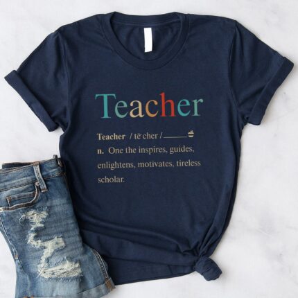 Teacher Dictionary Definition One Who Inspires, Guides, Enlightens, Motivates, Tireless Scholar - Standard T-Shirt